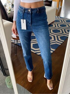 OAT NY High-Rise Straight Leg Women Jeans - Blue! 👖